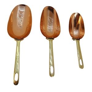 Galley & Fen Copper Measuring Cups Set Gold Handles Kitchen Baking Utensils